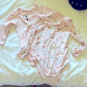 Angel dear and floral pig onesies